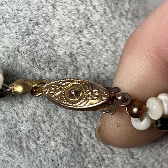 Multi Strand Braided Beaded Necklace With Shell Inlay Triangle Pendant - Picture 10 of 10